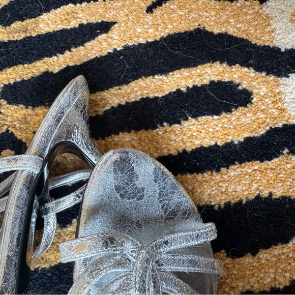 Women's Silver Strappy Sandals - Picture 3 of 7